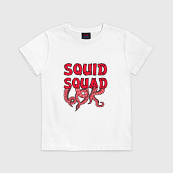 Футболка хлопковая детская Squid Squad, цвет: белый