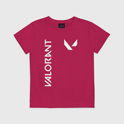 Футболка хлопковая детская Valorant - Logo, цвет: маджента