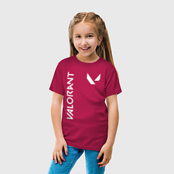 Футболка хлопковая детская Valorant - Logo, цвет: маджента — фото 2