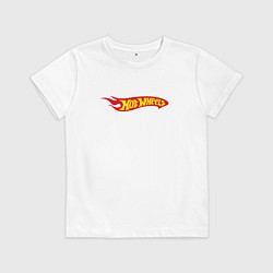 Футболка хлопковая детская Hot Wheels Big Fire Logo, цвет: белый