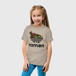 Футболка хлопковая детская Лапша Рамен Ramen, цвет: миндальный — фото 2