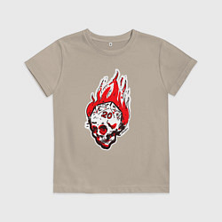 Футболка хлопковая детская Критический бросок outline, цвет: миндальный