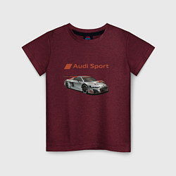 Футболка хлопковая детская Audi sport - racing team, цвет: меланж-бордовый