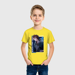 Футболка хлопковая детская Чуя Накахара Chuuya Nakahara , Великий из бродячих, цвет: желтый — фото 2