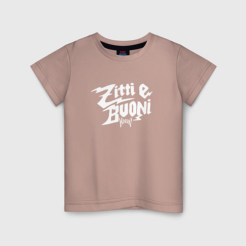 Детская футболка MANESKIN ZITTI E BUONI РОК ГРУППА / Пыльно-розовый – фото 1