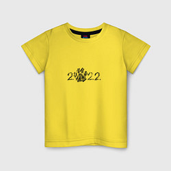 Футболка хлопковая детская Новый 2022 год символ года, цвет: желтый
