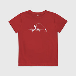 Футболка хлопковая детская Сердце рыбака, цвет: красный