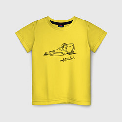 Футболка хлопковая детская Andy Warhol - signature, цвет: желтый