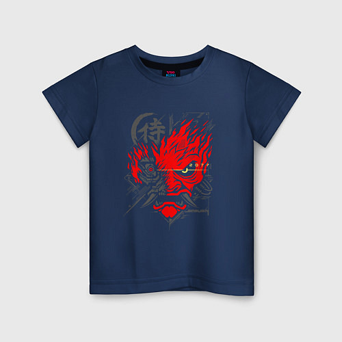Детская футболка CYBERPUNK 2077 SAMURAI KEANU REEVES / Тёмно-синий – фото 1