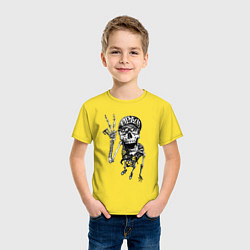 Футболка хлопковая детская Skeleton dude, цвет: желтый — фото 2