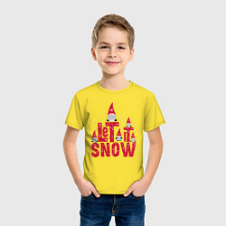 Футболка хлопковая детская Let it snow - пусть идет снег, цвет: желтый — фото 2