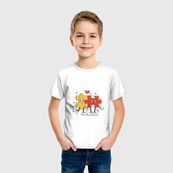 Футболка хлопковая детская Влюбленная пара - пазлы, цвет: белый — фото 2
