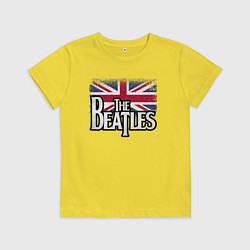 Футболка хлопковая детская The Beatles Great Britain Битлз, цвет: желтый