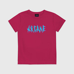 Футболка хлопковая детская ARCANE LEAGUE OF LEGENDS NEON LOGO, цвет: маджента