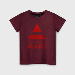Футболка хлопковая детская 30 Seconds to Mars - Рок, цвет: меланж-бордовый