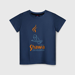 Футболка хлопковая детская Senior Shawa Developer, цвет: тёмно-синий