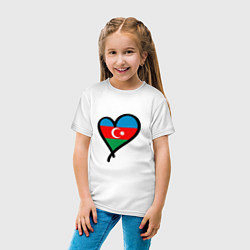 Футболка хлопковая детская Azerbaijan Heart, цвет: белый — фото 2