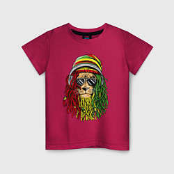 Футболка хлопковая детская Rasta lioN, цвет: маджента