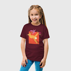 Футболка хлопковая детская Яркий ленивец серия второй, цвет: меланж-бордовый — фото 2