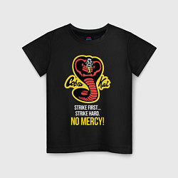 Футболка хлопковая детская Cobra Kai No mercy!, цвет: черный