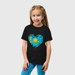 Футболка хлопковая детская Kazakhstan Heart, цвет: черный — фото 2
