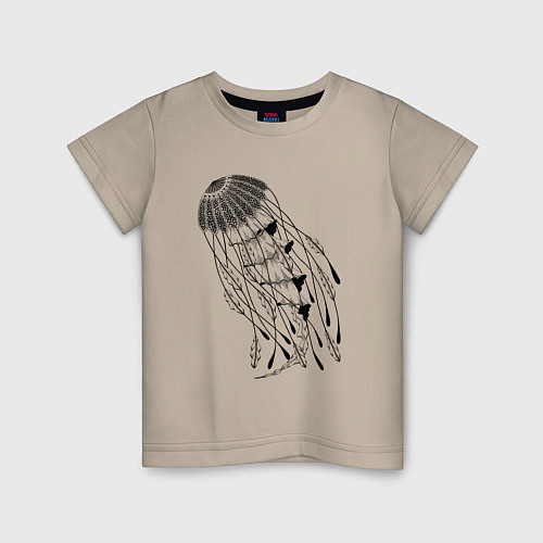 Детская футболка Океанская медуза / Миндальный – фото 1
