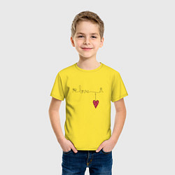 Футболка хлопковая детская Love Сердечко, цвет: желтый — фото 2
