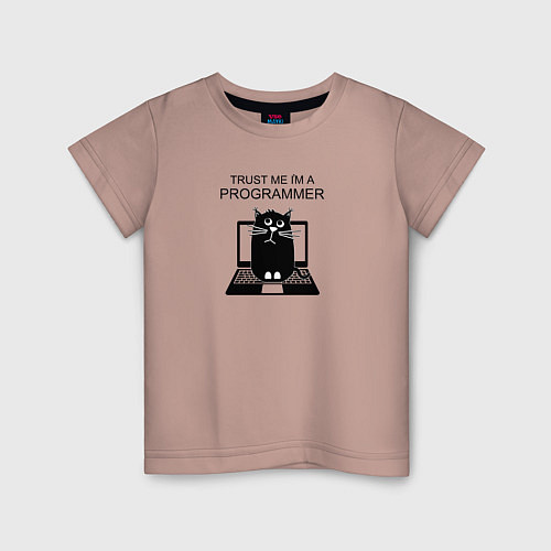 Детская футболка Я, программист / Пыльно-розовый – фото 1