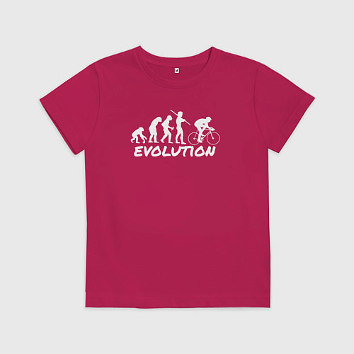 Детская футболка Эволюция велосипедиста / Маджента – фото 1