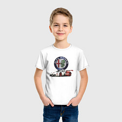 Футболка хлопковая детская Alfa Romeo - motorsport, цвет: белый — фото 2