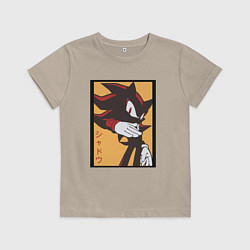 Футболка хлопковая детская Ёж Шэдоу 006, цвет: миндальный