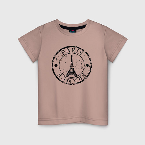 Детская футболка Париж, Франция, Эйфелева башня / Пыльно-розовый – фото 1