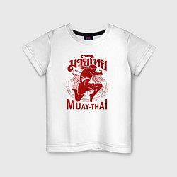 Футболка хлопковая детская Muay Thai Thailand, цвет: белый