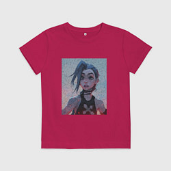 Футболка хлопковая детская League of Legends Джинкс 8 бит, цвет: маджента