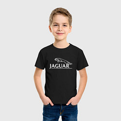 Футболка хлопковая детская Jaguar, Ягуар Логотип, цвет: черный — фото 2
