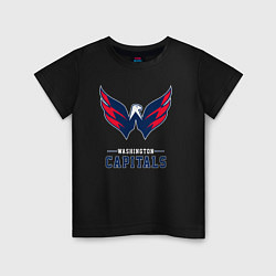 Футболка хлопковая детская Вашингтон Кэпиталз , Washington Capitals, цвет: черный