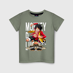 Футболка хлопковая детская One Piece Monkey Большой Куш Манки, цвет: авокадо