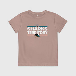 Футболка хлопковая детская SHARKS TERRITORY САН-ХОСЕ ШАРКС, цвет: пыльно-розовый