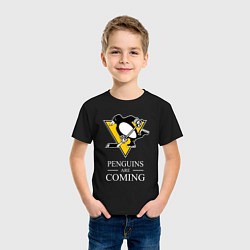 Футболка хлопковая детская Penguins are coming, Pittsburgh Penguins, Питтсбур, цвет: черный — фото 2