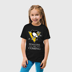 Футболка хлопковая детская Penguins are coming, Pittsburgh Penguins, Питтсбур, цвет: черный — фото 2
