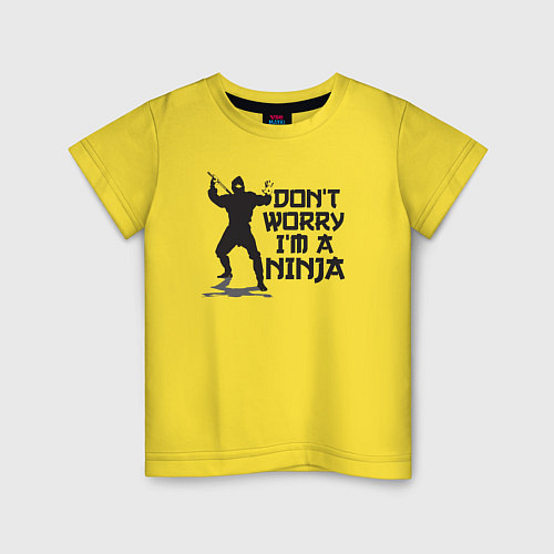 Детская футболка Не беспокойтесь, я ниндзя / Желтый – фото 1
