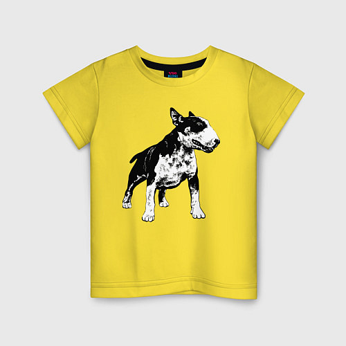 Детская футболка Бесстрашный бультерьер / Желтый – фото 1