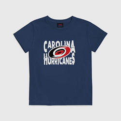 Футболка хлопковая детская Каролина Харрикейнз, Carolina Hurricanes, цвет: тёмно-синий