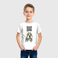 Футболка хлопковая детская Даже и не думай! QR- code!, цвет: белый — фото 2