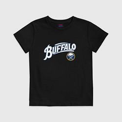 Футболка хлопковая детская Баффало Сейберз , Buffalo Sabres, цвет: черный