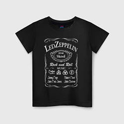 Футболка хлопковая детская Led Zeppelin, Лед Зеппелин, цвет: черный