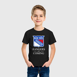 Футболка хлопковая детская Rangers are coming, Нью Йорк Рейнджерс, New York R, цвет: черный — фото 2