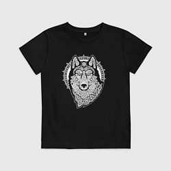 Футболка хлопковая детская Northern Wolf, цвет: черный