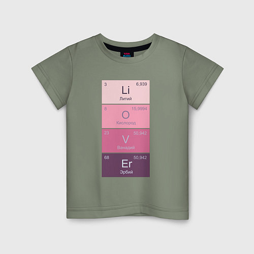 Детская футболка Любовь это химия / Авокадо – фото 1