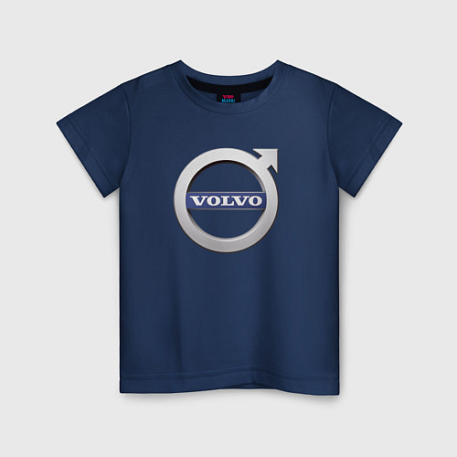 Детская футболка Лого VOLVO / Тёмно-синий – фото 1